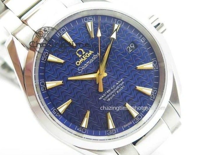 0505 Aqua Terra “James Bond” SS V6F 1:1 Best Edition Blue Textured Dial On SS Bracelet A GoodFit 8202